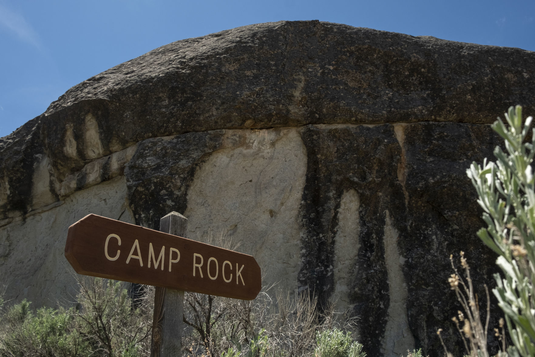 Graffiti removal on Camp Rock